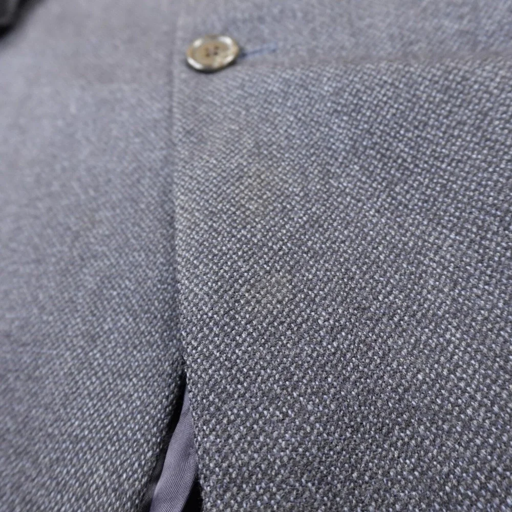 Ralph Lauren Chaps Jacket Mens 42 Gray Blue Button‎ Sport Coat LambsWool Blazer